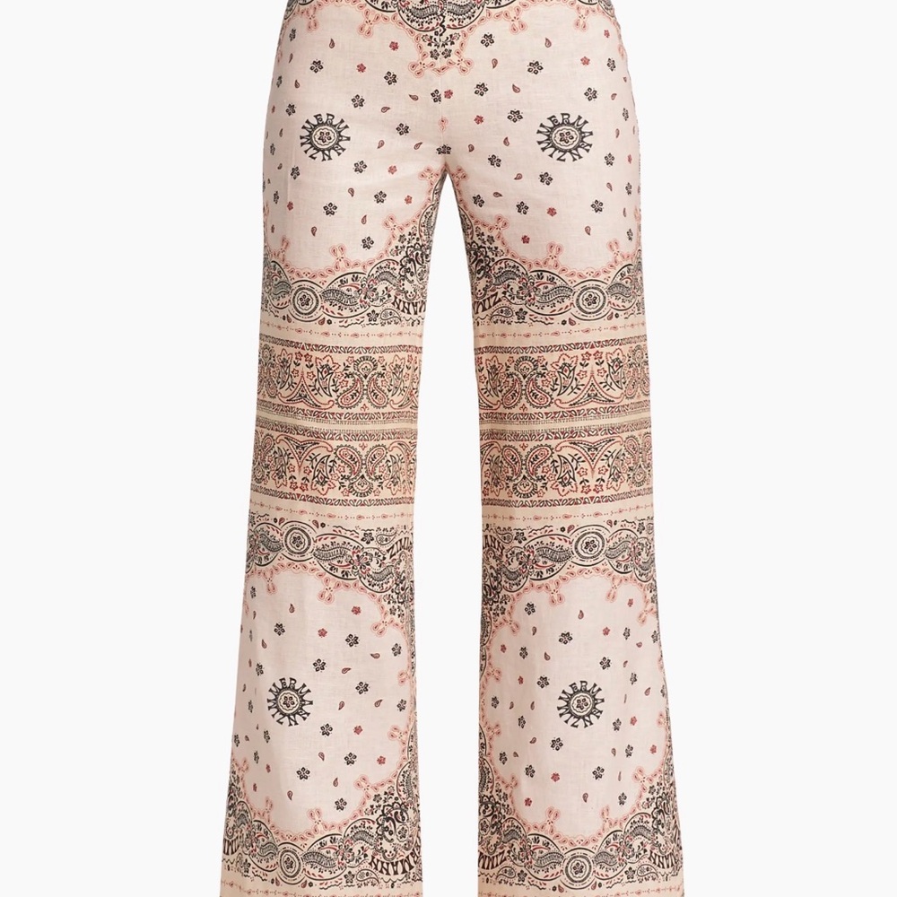 Zimmermann belted flared linen pants